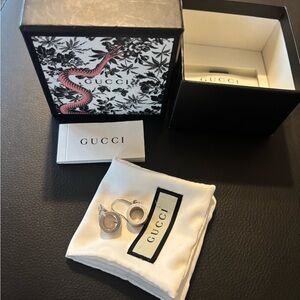 Gucci sterling open circle drop earrings
